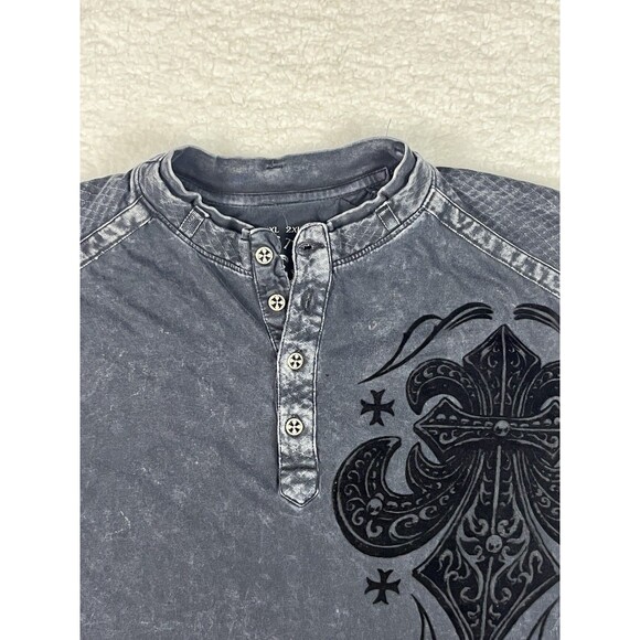 Vtg Affliction Shirt Mens M Live Fast Lost Souls Cross Wings Distressed MMA Y2K - Picture 6 of 8